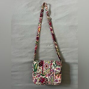 Vera Bradley Floral Crossbody Bag with Quilted Cotton